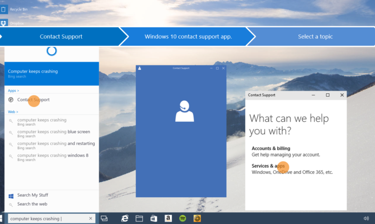 Nos différentes « lignes de support » pour la mise à niveau vers Windows 10