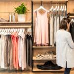 Woman clothes shopping