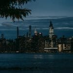 city skyline in the dark