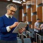 teacher looking on his surface
