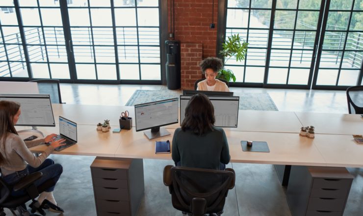 People working in an office