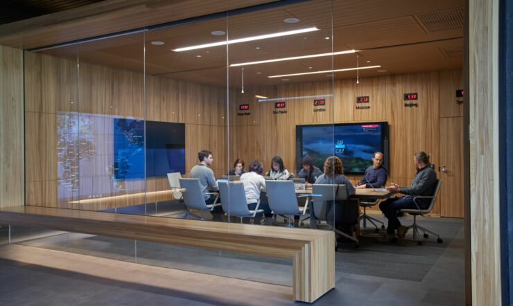 Group of people working in a meeting room