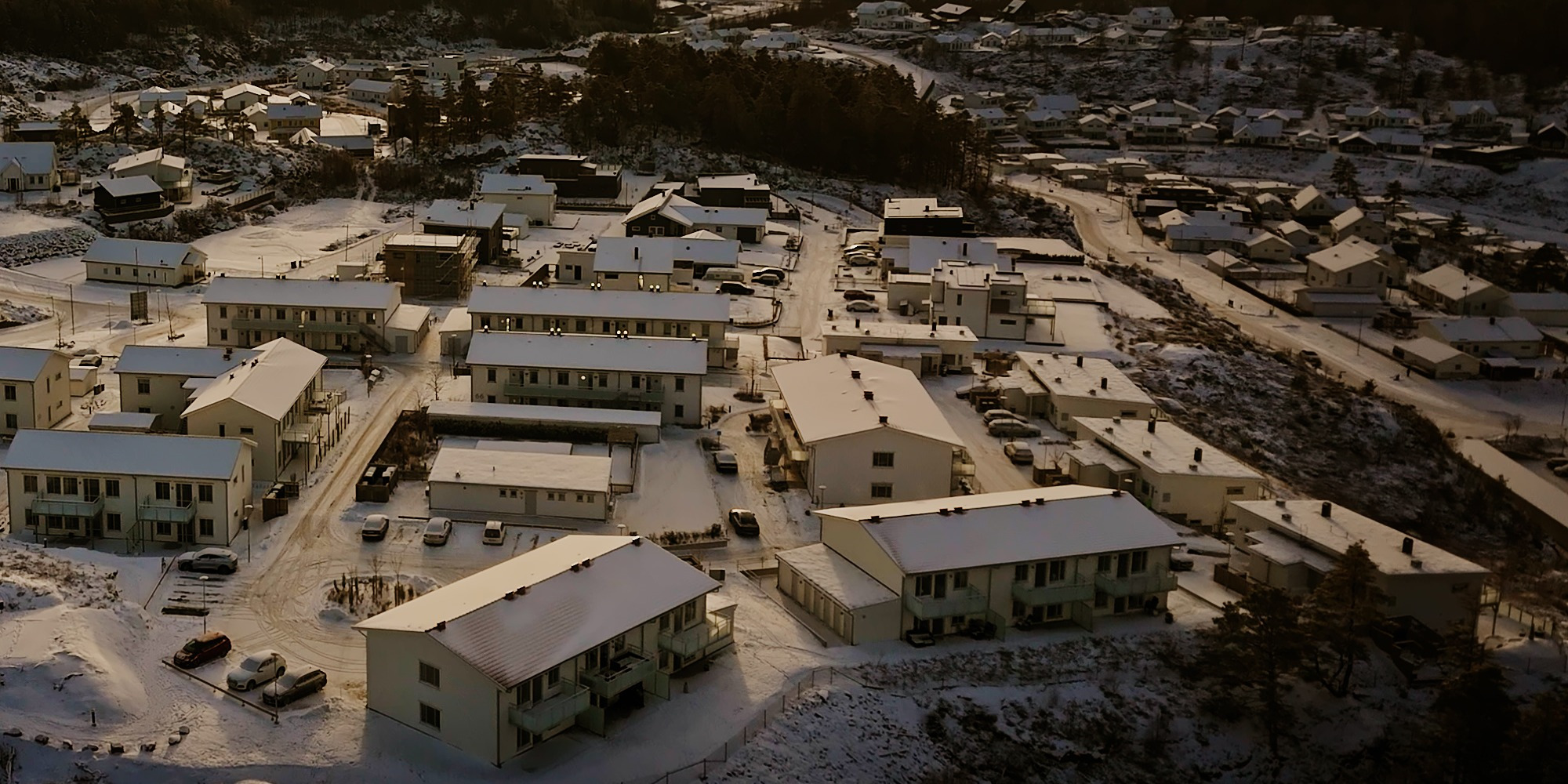 Houses and snow