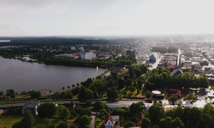 Vaxjö seen from slightly above