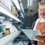 Retail working in a grocery store